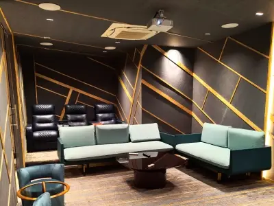 Luxury Sonus Faber floorstanding speakers in a Jodhpur custom home theater.