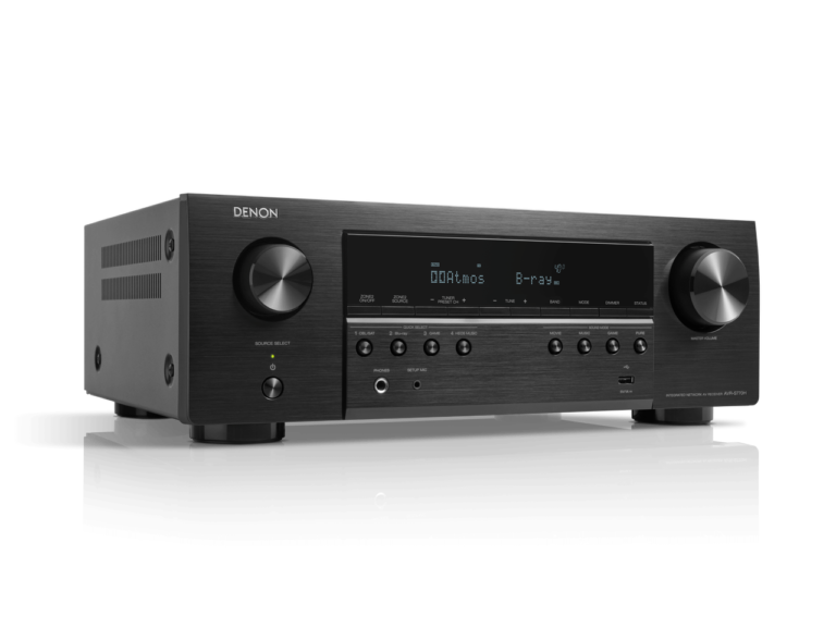 Front view of Denon AVR-S770H 7.2 channel Dolby Atmos AV receiver