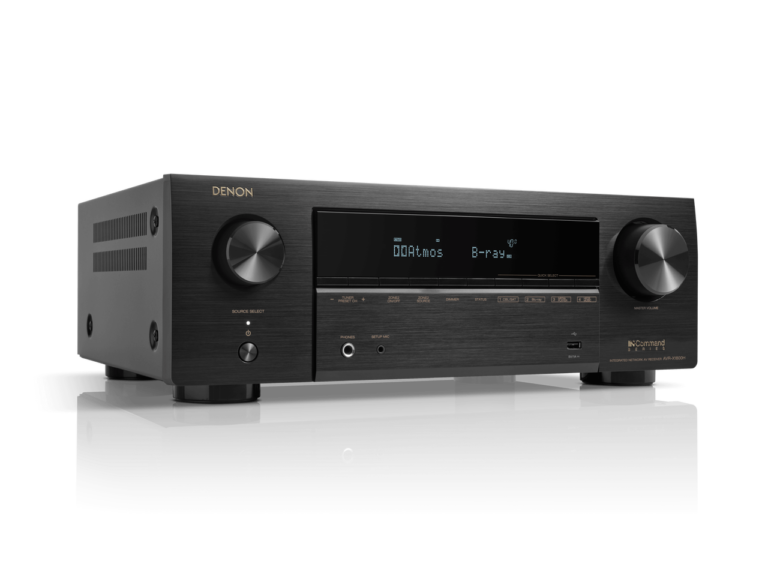 Front view of Denon AVR-X1800H 7.2 channel Dolby Atmos AV receiver