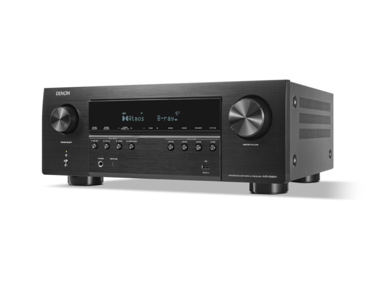 Front panel of Denon AVR-S980H 7.2 channel Dolby Atmos AV receiver